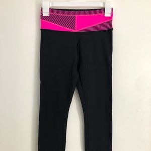 Lululemon Wunder Under Pant Quilted w/Pink Waist